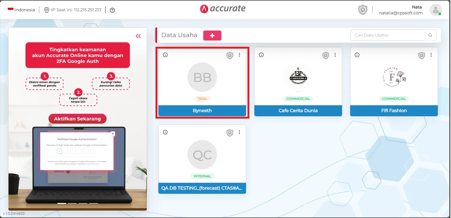 4 Memulihkan Database Accurate Online Yang Dinonaktifkan